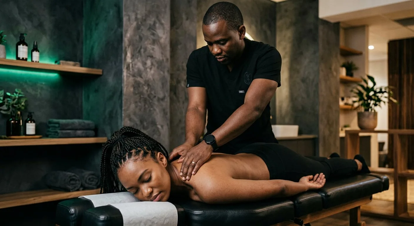Practitioner performing a precise spinal alignment at Chironova wellness clinic